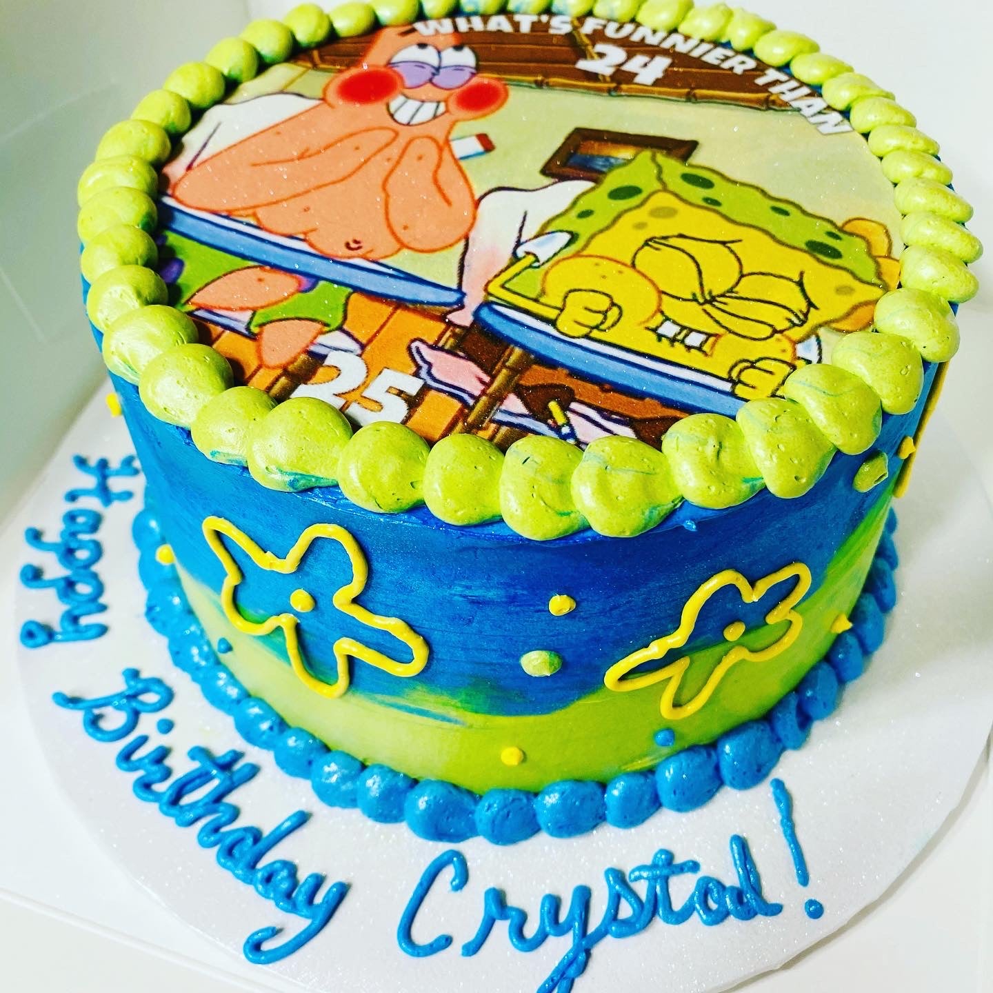 Funnier Than 24 SpongeBob Layer Cake - Classy Girl Cupcakes